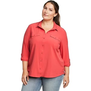 Eddie Bauer Womens Departure 20 LongSleeve ShirtPlus Chili