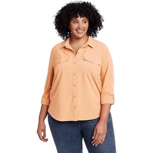 Eddie Bauer Womens Departure 20 LongSleeve ShirtPlus Melon