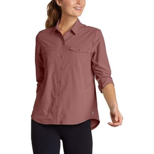 Eddie Bauer Womens Departure 20 LongSleeve ShirtRegular Misty Rose