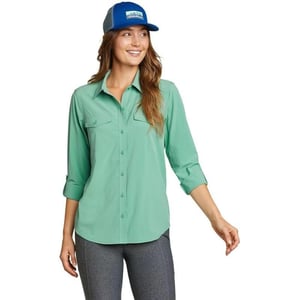 Eddie Bauer Womens Departure 20 LongSleeve ShirtSeaglass