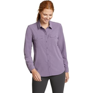 Eddie Bauer Womens Departure 20 LongSleeve ShirtTall Dusty Lilac