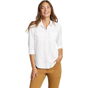 Eddie Bauer Womens Departure 20 LongSleeve ShirtTall Snow