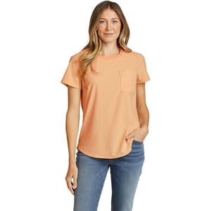 Eddie Bauer Womens Departure ShortSleeve Pocket TShirtMelon