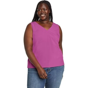 Eddie Bauer Womens Departure VNeck Tank Top  SolidDeep Magenta