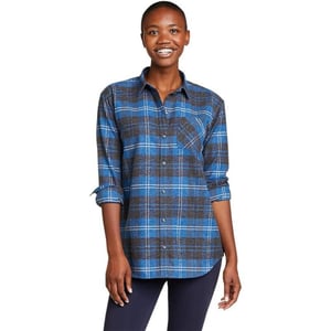 Eddie Bauer Womens EB Hemplify Flannel ShirtPlus Blue