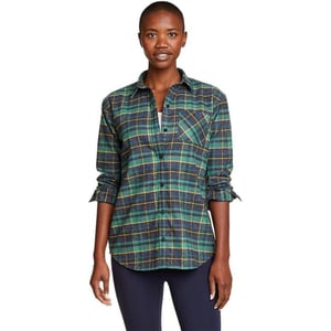 Eddie Bauer Womens EB Hemplify Flannel ShirtRegular Mineral Green