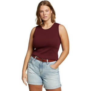 Eddie Bauer Womens Essentials Ribbed Layering TankRegular Burgundy