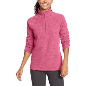 Eddie Bauer Womens Fast Fleece RaglanSleeve 14Zip  SolidBerry