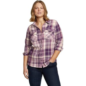 Eddie Bauer Womens Firelight Flannel ShirtPetite Hyacinth