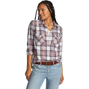 Eddie Bauer Womens Firelight Flannel ShirtRegular Cloud