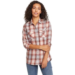 Eddie Bauer Womens Firelight Flannel ShirtTall Calla Lily