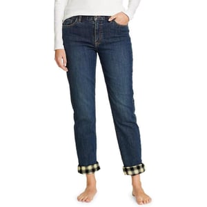 Eddie Bauer Womens FlannelLined Boyfriend JeansRinsed