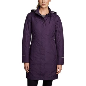 Eddie Bauer Womens Girl On The Go Insulated Trench CoatPetite Deep Eggplant