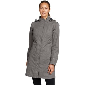 Eddie Bauer Womens Girl On The Go Insulated Trench CoatPlus Dk Charcoal Htr