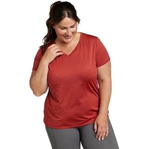 Eddie Bauer Womens Resolution ShortSleeve VNeck TShirtPlus Terracotta