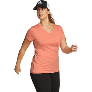 Eddie Bauer Womens Resolution ShortSleeve VNeck TShirtRegular Dusty Coral