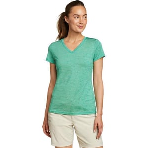 Eddie Bauer Womens Resolution ShortSleeve VNeck TShirtRegular Lt Green