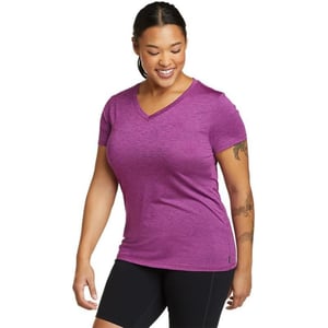 Eddie Bauer Womens Resolution ShortSleeve VNeck TShirtTall Grape