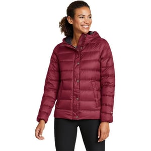 Eddie Bauer Womens StratusTherm Hooded Down JacketDark Berry