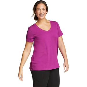 Eddie Bauer Womens Tempo Light ShortSleeve TShirtPlus Deep Magenta