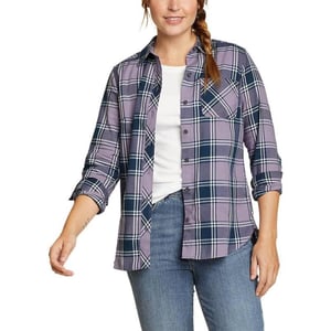 Eddie Bauer Womens Twin Falls Flannel ShirtDusty Lilac