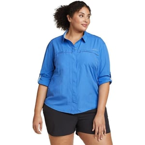 Eddie Bauer Womens UPF Guide 20 ShirtPlus Brilliant Blue