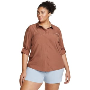 Eddie Bauer Womens UPF Guide 20 ShirtPlus Cocoa