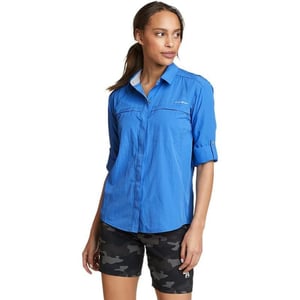 Eddie Bauer Womens UPF Guide 20 ShirtRegular Brilliant Blue