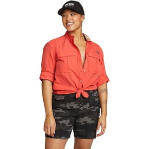 Eddie Bauer Womens UPF Guide LongSleeve ShirtPetite Coral