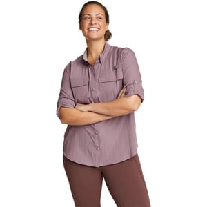 Eddie Bauer Womens UPF Guide LongSleeve ShirtPetite Dusty Violet