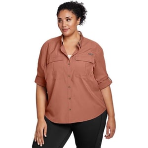 Eddie Bauer Womens UPF Guide LongSleeve ShirtPlus Cocoa