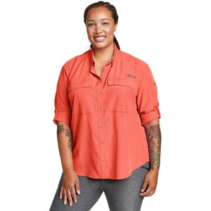 Eddie Bauer Womens UPF Guide LongSleeve ShirtPlus Coral