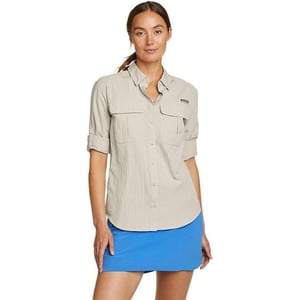 Eddie Bauer Womens UPF Guide LongSleeve ShirtRegular Cloud