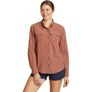 Eddie Bauer Womens UPF Guide LongSleeve ShirtRegular Cocoa