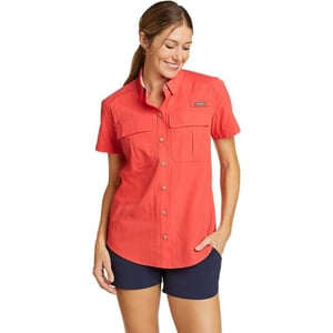 Eddie Bauer Womens UPF Guide ShortSleeve ShirtCoral