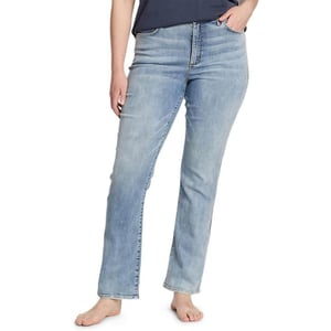 Eddie Bauer Womens Voyager HighRise BootCut Jeans  CurvyPlus Size Blue Haze