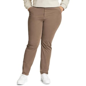 Eddie Bauer Womens Voyager HighRise Chino Slim PantsPetite Driftwood