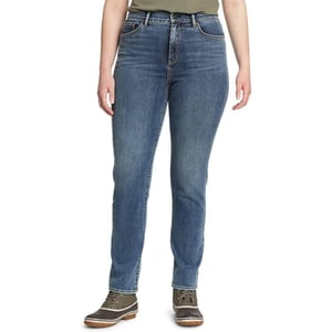 Eddie Bauer Womens Voyager HighRise Jeans  Slim StraightTall Creek