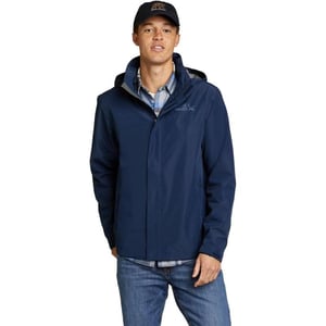 imageEddie Bauer Mens Packable Rainfoil Waterproof Rain JacketMedium Indigo Recycled