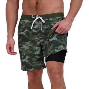 imageEddie Bauer Mens SPF 50 Volley Swim Trunk 8quot Inseam Comes with Comfort Liner  Ultimate Comfort ampamp StretchDark Loden