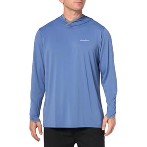 imageEddie Bauer Mens Marine Air UPF LongSleeve HoodieBlue Bird