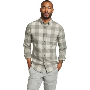 imageEddie Bauer Mens Favorite Classic Fit FlannelPlaidLt Htr Gray