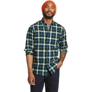 imageEddie Bauer Mens Eddies Field Flannel  PatternPeacock