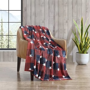 imageEddie Bauer Throw Blanket Ultra Soft Plush Fleece Bedding Home Decor for All Seasons 50 x 70 Americana Plaid RedAmericana Plaid Red