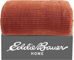 imageEddie Bauer Throw Blanket Ultra Soft Plush Home Dcor All Season Bedding Textured Solid Orange 50 x 60Textured Solid Orange