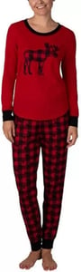 imageEddie Bauer Ladies Family Jogger and Long Sleeve Top Sleep Set L Tango Red