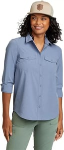 imageEddie Bauer Womens Departure 20 LongSleeve ShirtDusty Blue