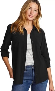 imageEddie Bauer Womens Departure 30 LongSleeve ShirtBlack