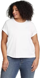 imageEddie Bauer Womens Everyday Essentials Short Sleeve TShirt  SolidWhite