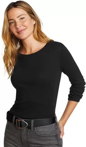 imageEddie Bauer Womens Favorite LongSleeve Crewneck TShirtBlack